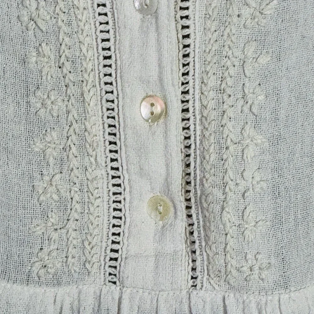 House of Harlow 1960 Boho Top Size L Ivory Embroidered Romantic Cottagecore - Picture 3 of 15